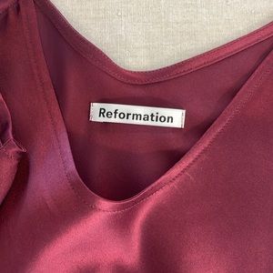 Reformation Teddy Silk Top